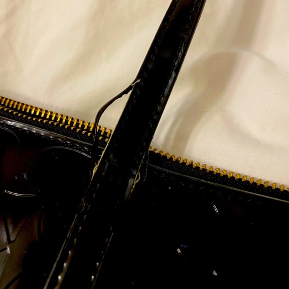 Kate Spade Patent Logo Embossed Tote Bag in Black - Picture 7 of 13